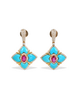 His Turquoise and Ruby Earrings
