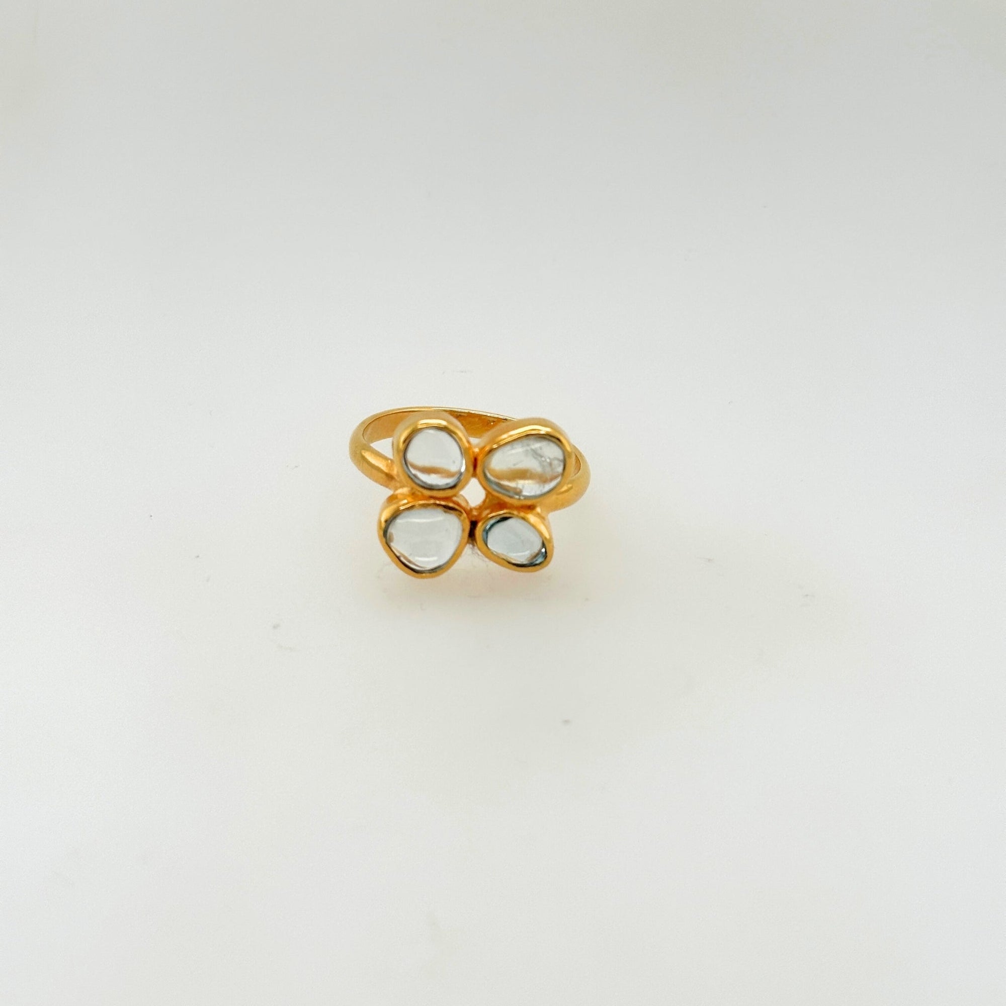 Pippin Aquamarine Gold Plated Silver 925 Ring