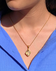 Yorah Lemon Quartz 18k Gold Plated Silver 925 Pendant