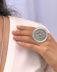 Sunflower Traditional Designer Silver 925 Ring