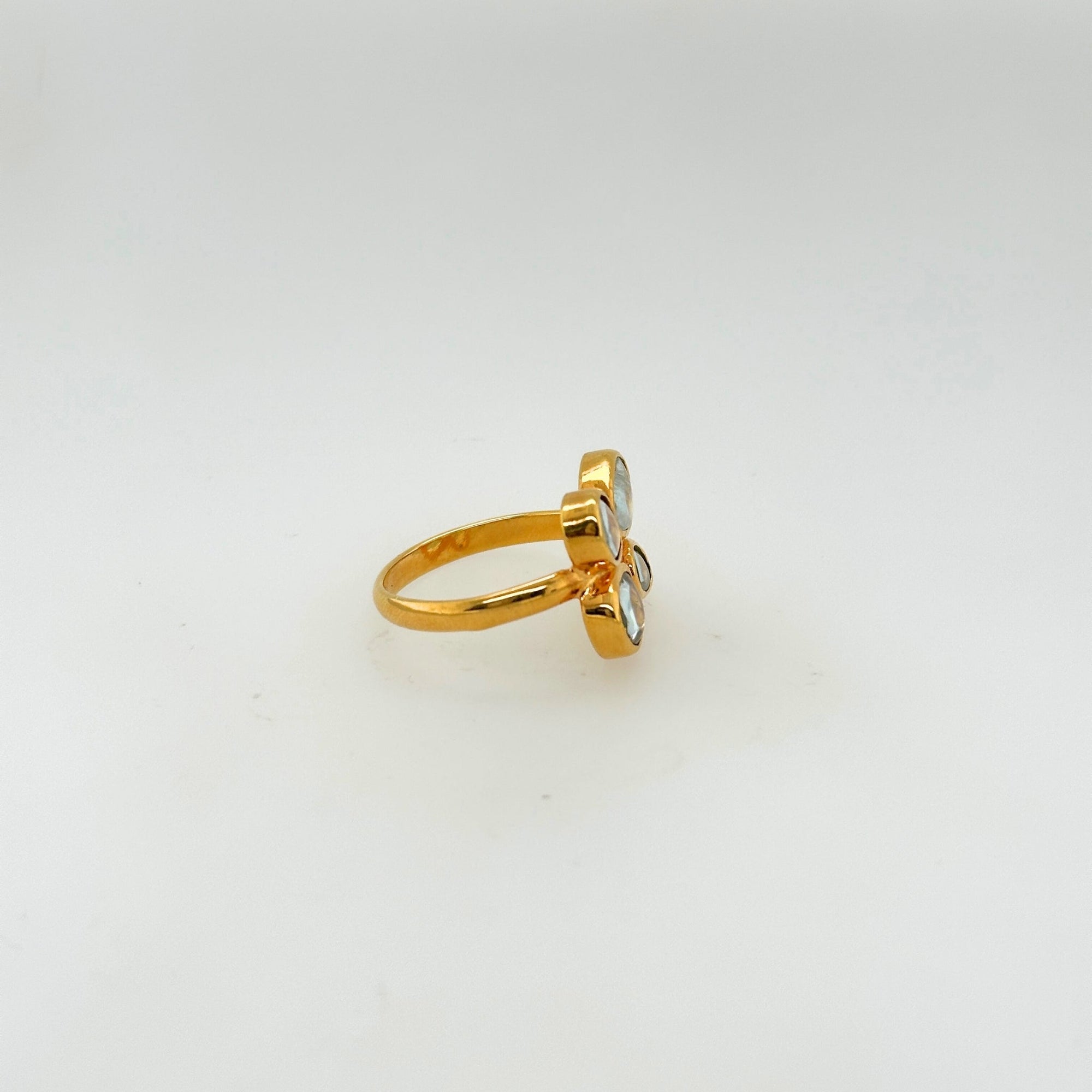 Pippin Aquamarine Gold Plated Silver 925 Ring