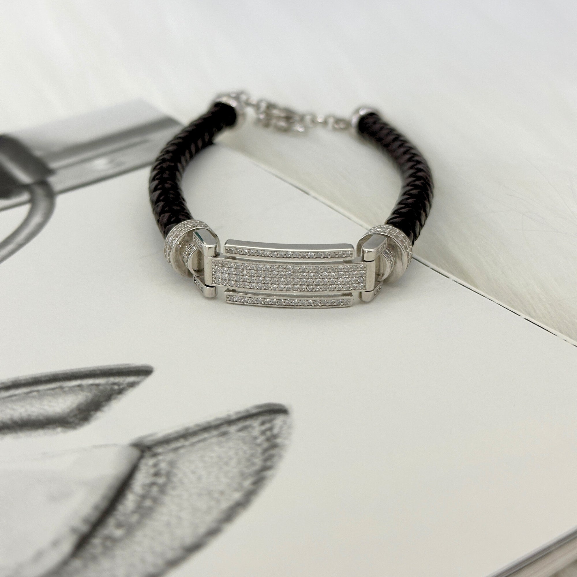 Bron Men's Zircon Silver 925 Bracelet