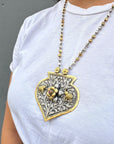 Flower and Elephant Detail Traditional Silver 925 Necklace