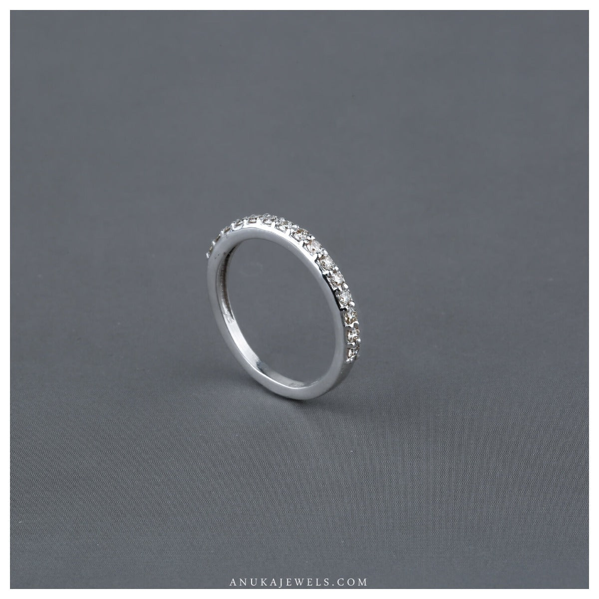 white silver ring