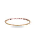 18K Rose Gold Ruby Diamond Alternating Channel Bangle Side View