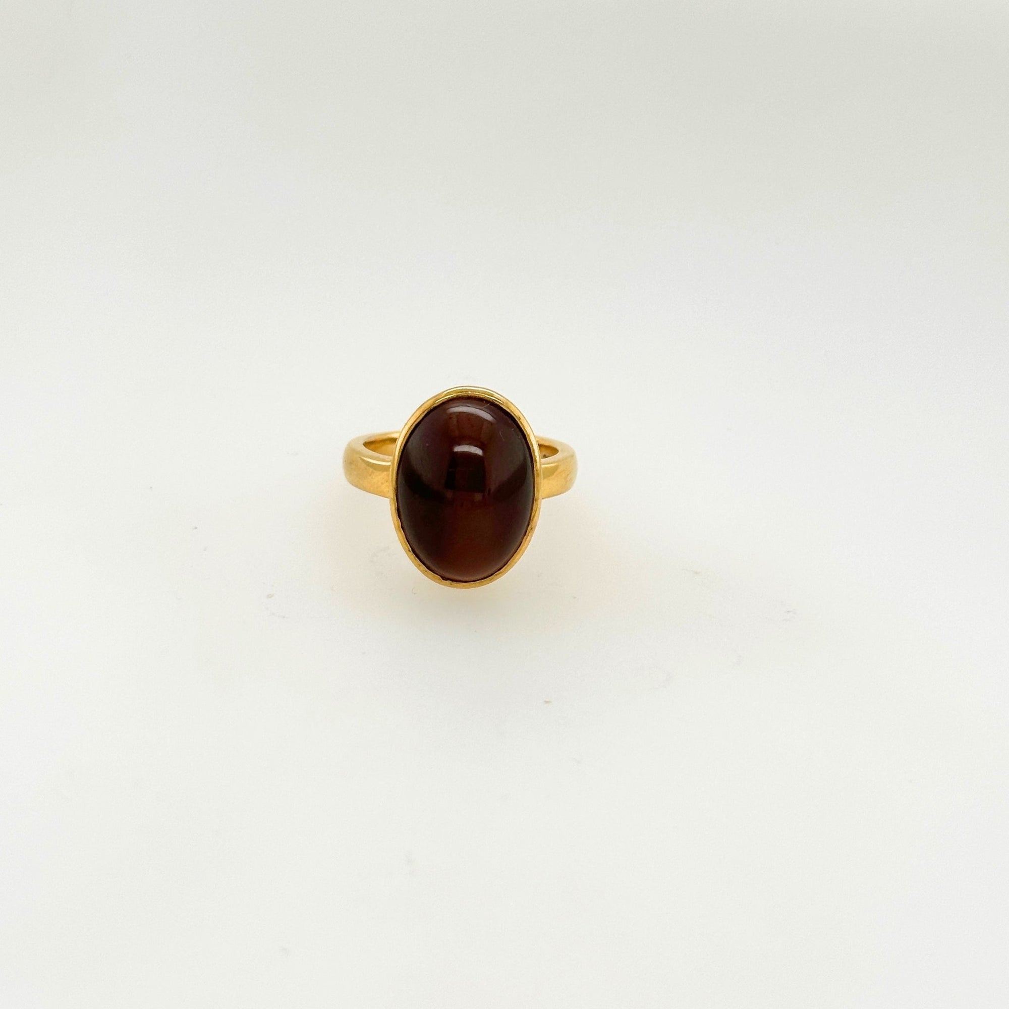 Saffron Silliminite Gold Plated Silver 925 Ring
