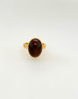 Saffron Silliminite Gold Plated Silver 925 Ring
