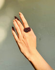 Garnet & Amethyst 18K Gold Plated Silver 925 Beads Ring
