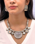 Ganesha Handpainted Silver 925 Necklace