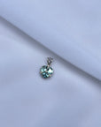 Aquamarine Flower 18K White Gold Pendant