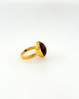 Saffron Silliminite Gold Plated Silver 925 Ring