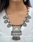 Ganpati Handpainted Silver 925 Necklace