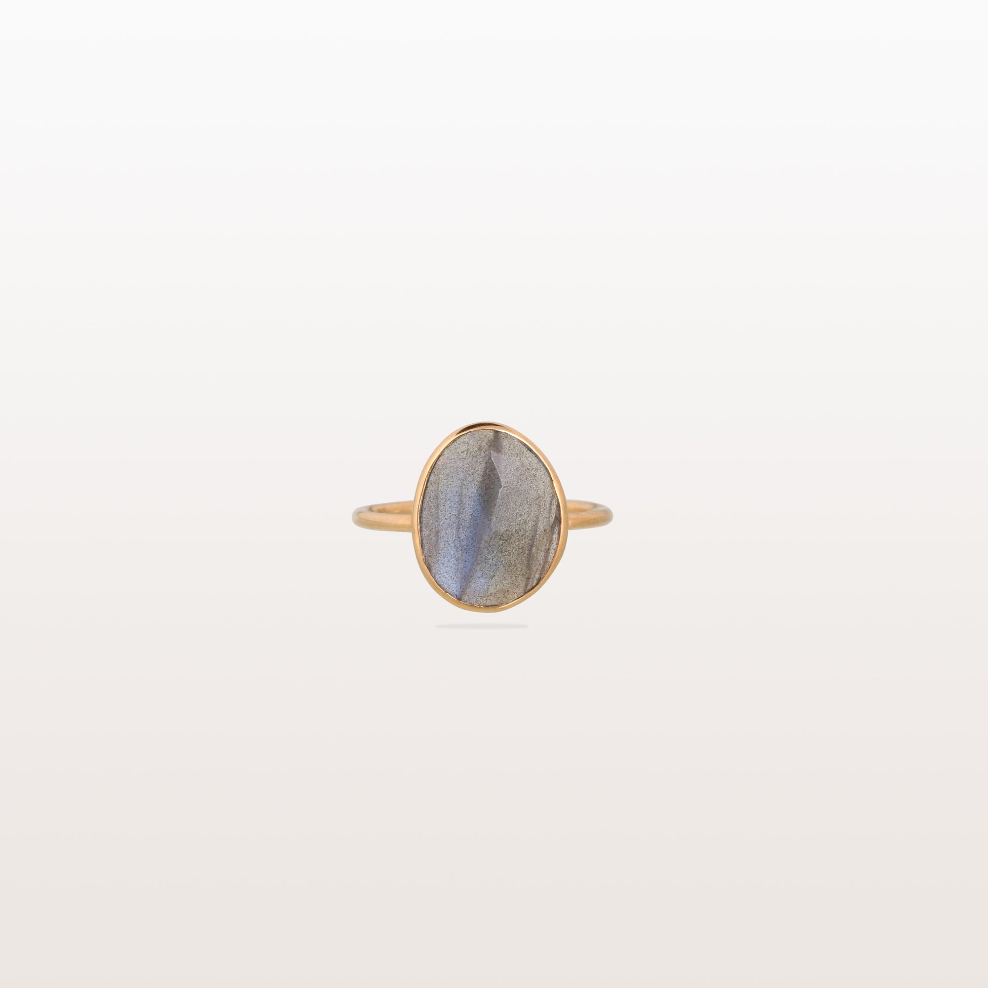 Labradorite Round 18K Gold Ring