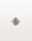 Labradorite Round 18K Gold Ring