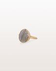 Labradorite Round 18K Gold Ring