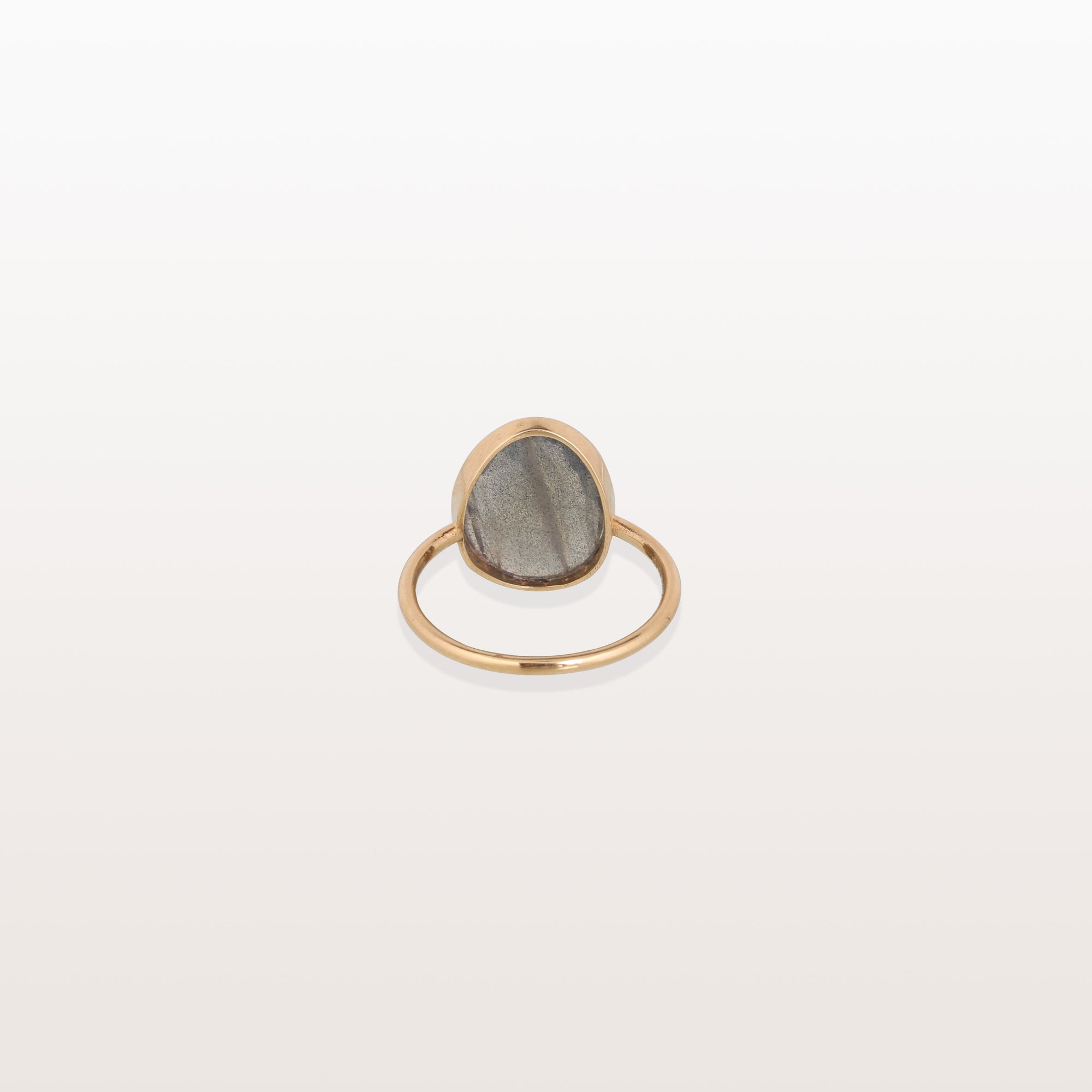 Labradorite Round 18K Gold Ring
