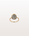 Labradorite Round 18K Gold Ring