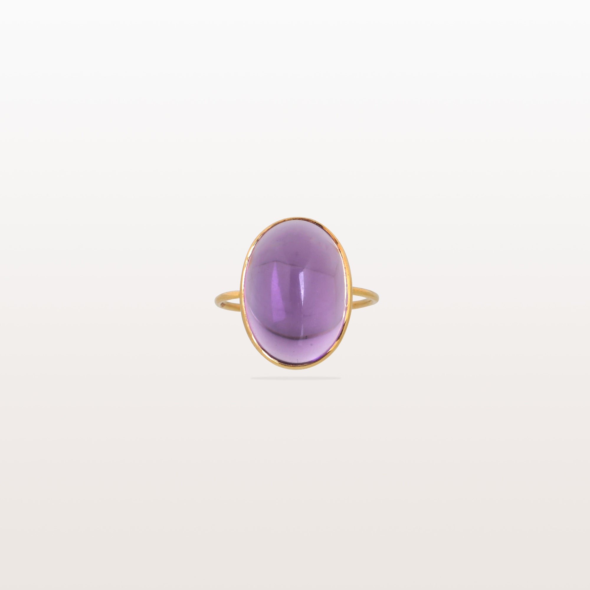 Amethyst Oval 14K Gold Ring