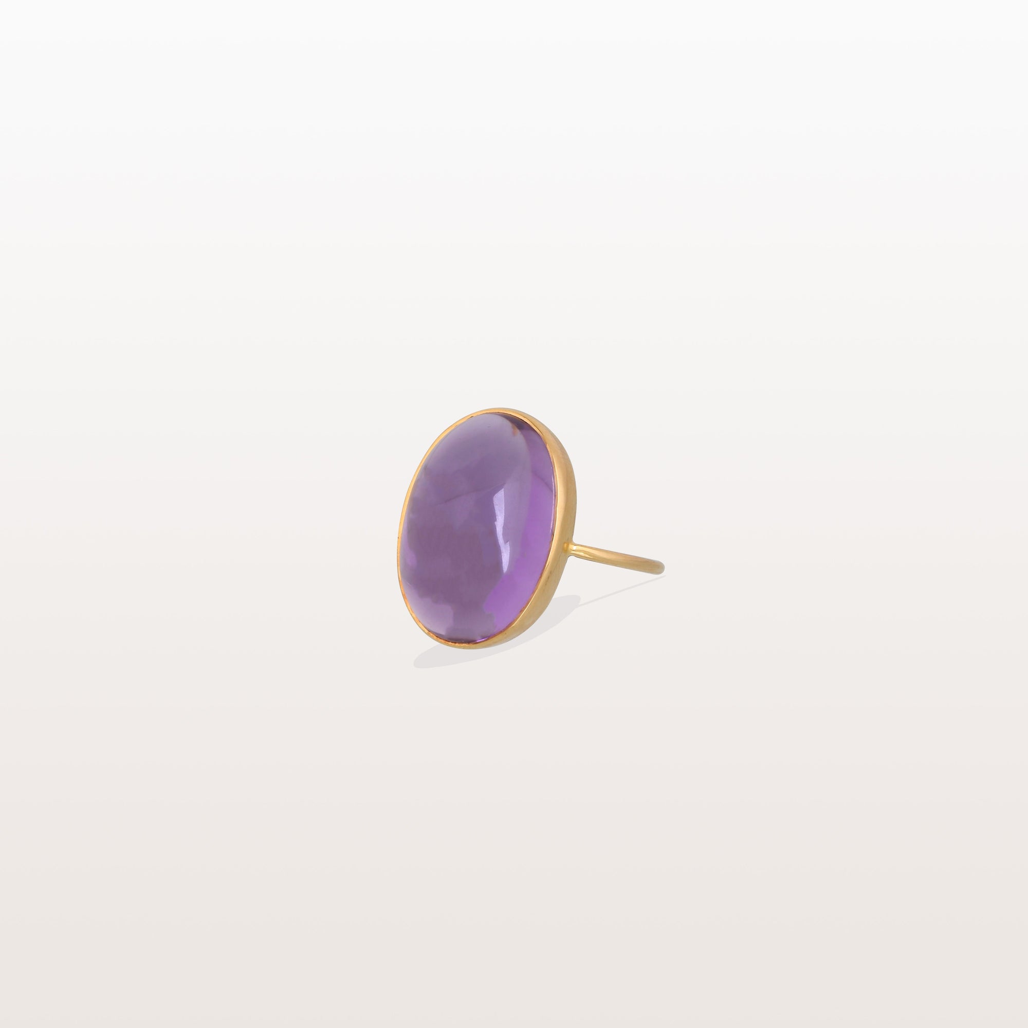 Amethyst Oval 14K Gold Ring