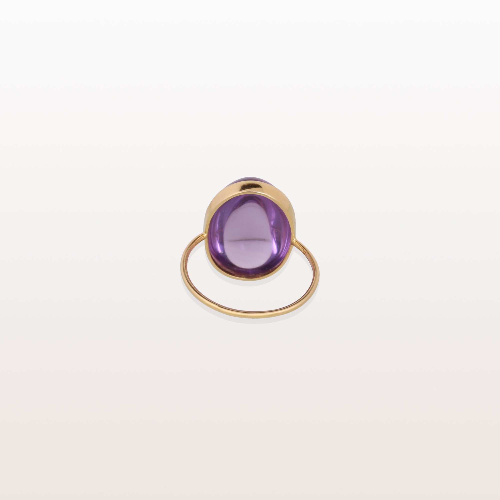 Amethyst Oval 14K Gold Ring