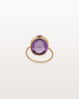 Amethyst Oval 14K Gold Ring