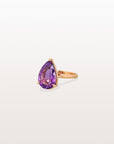 Amethyst Pear 18K Gold Ring