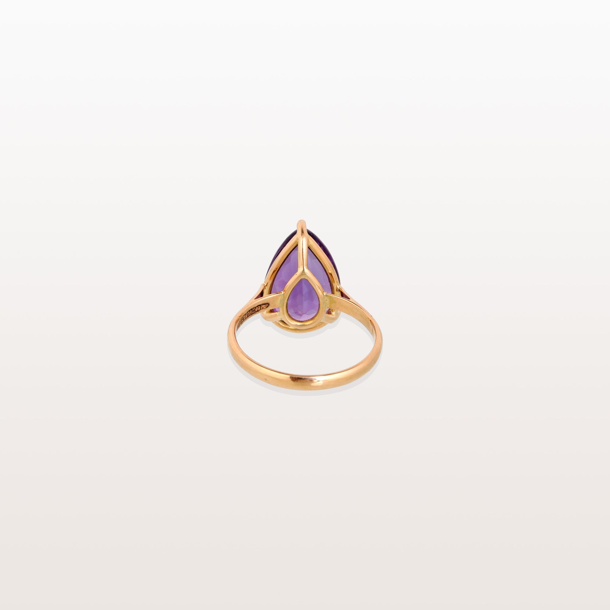 Amethyst Pear 18K Gold Ring