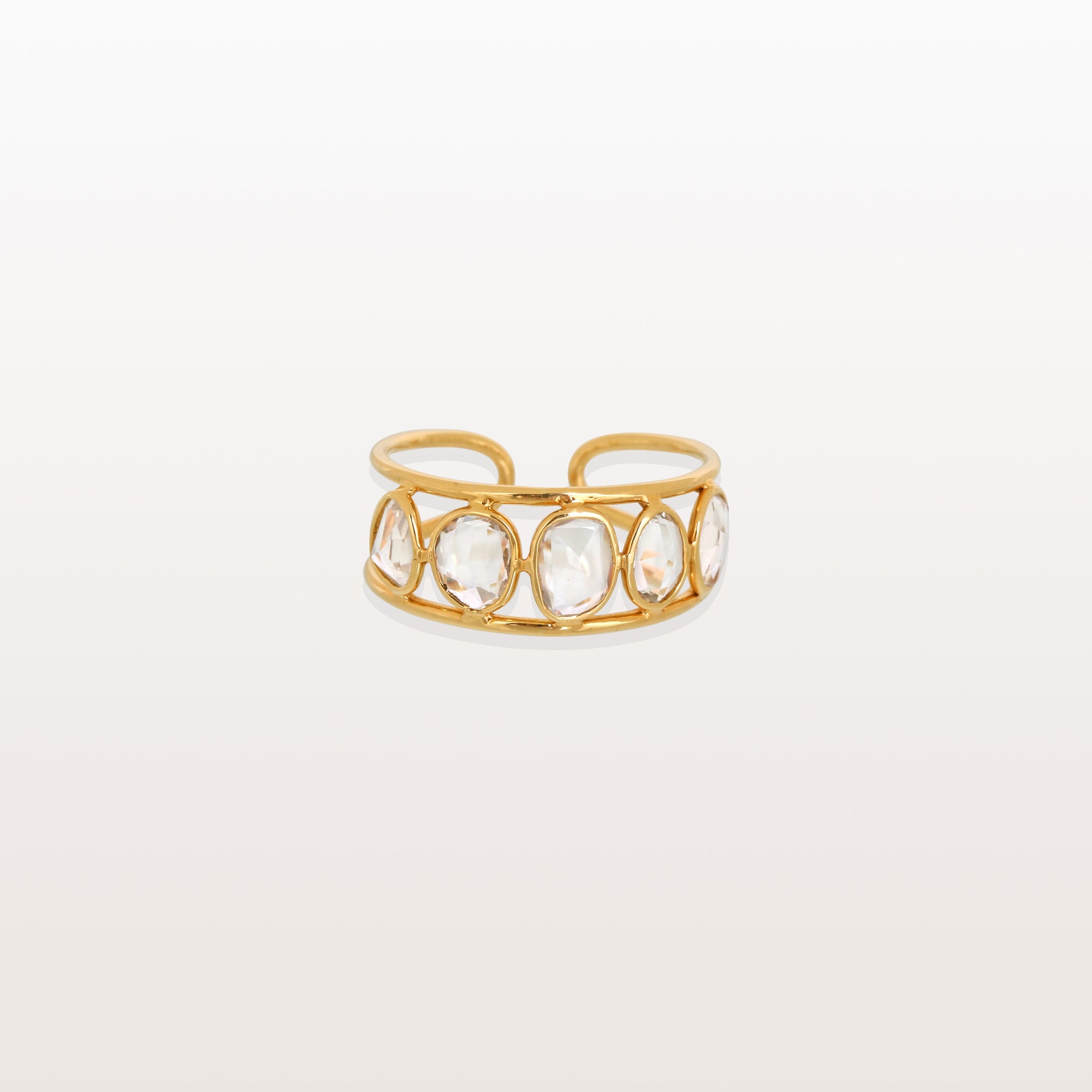 White Sapphire 18K Gold Ring