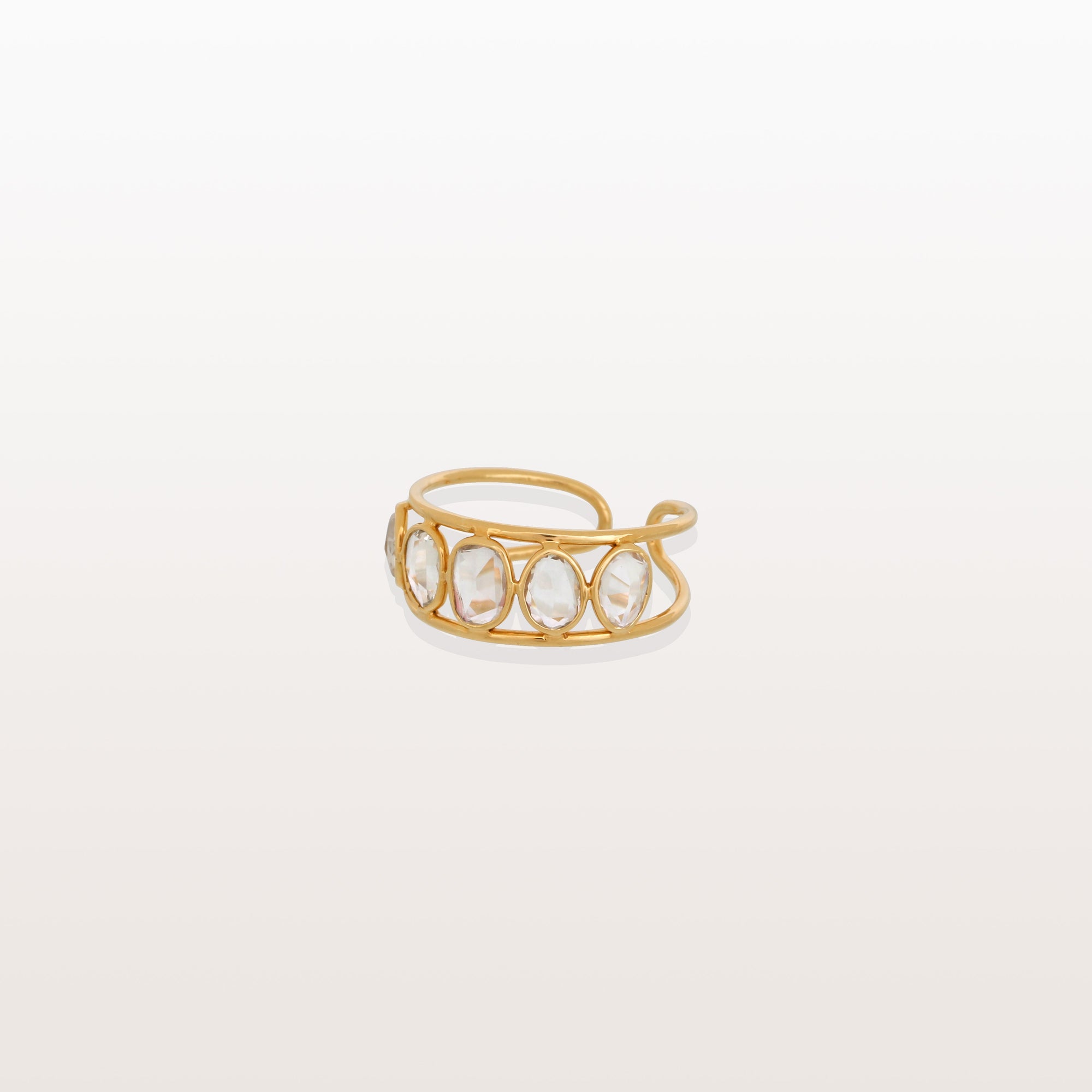 White Sapphire 18K Gold Ring
