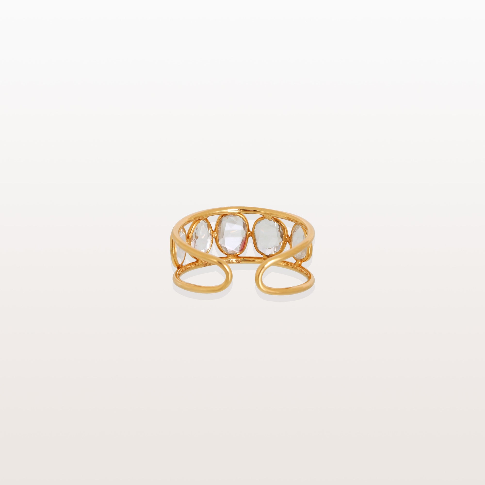 White Sapphire 18K Gold Ring