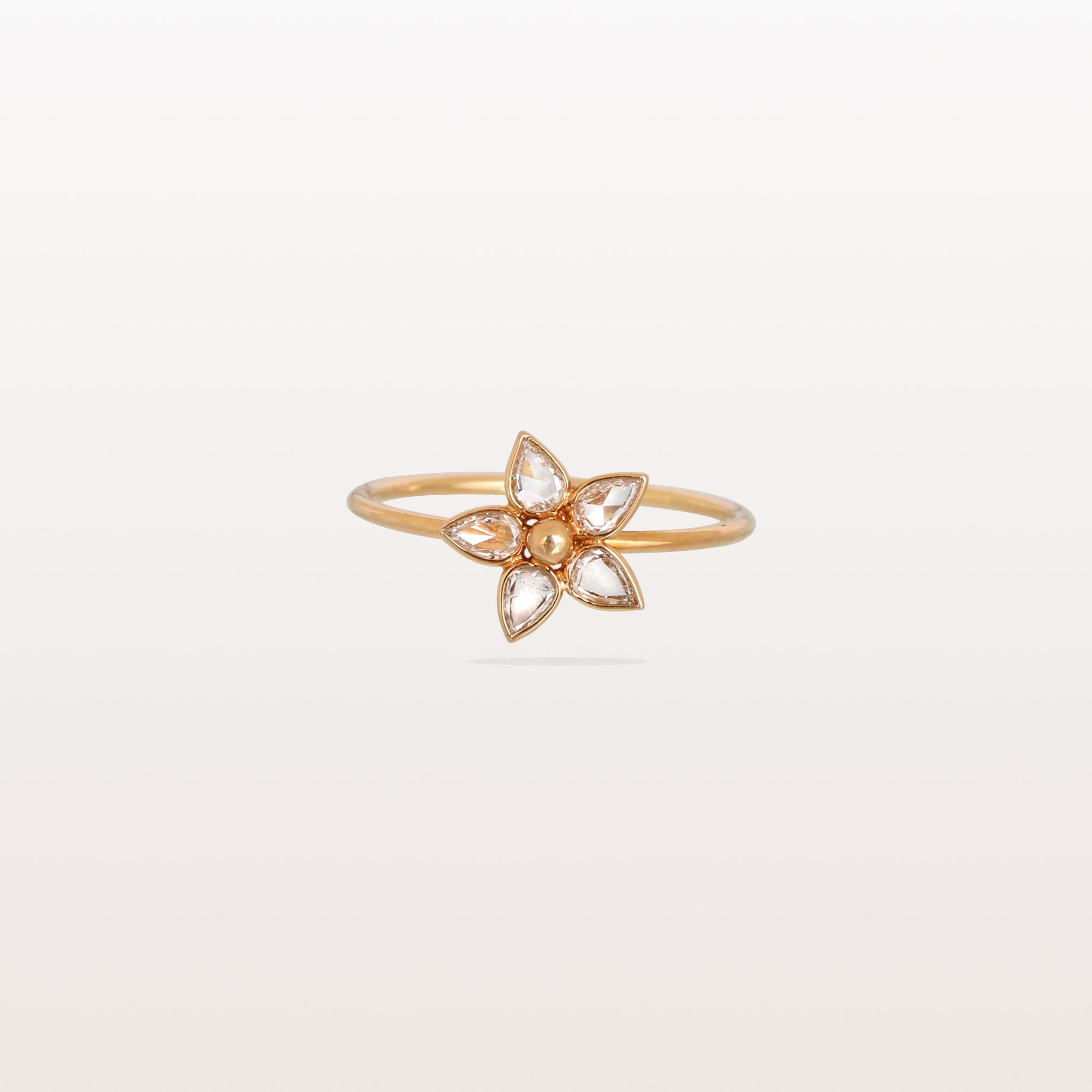 Diamond Flower 18K Gold Ring