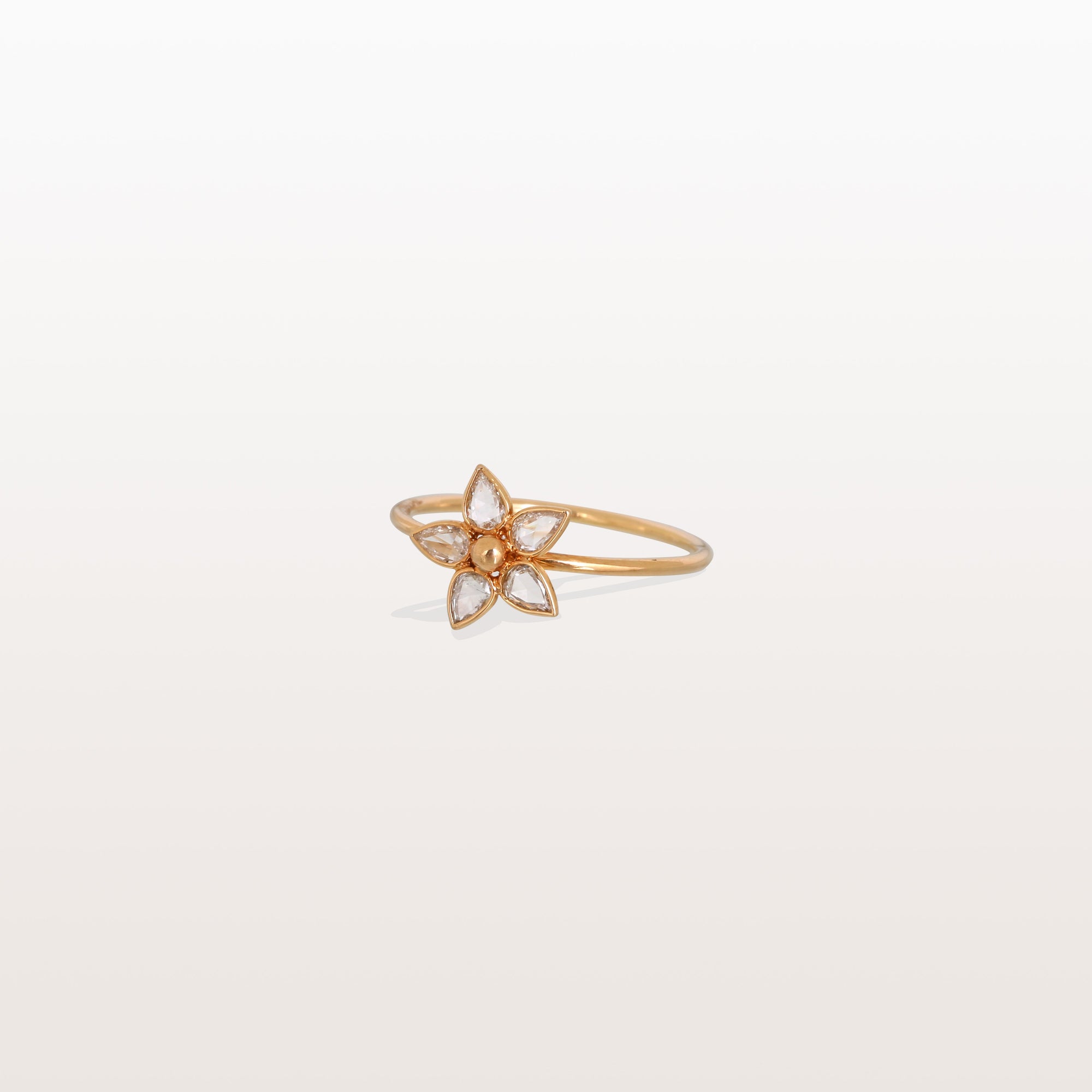 Diamond Flower 18K Gold Ring