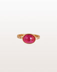 Pink Tourmaline 18K Gold Ring with Diamonds