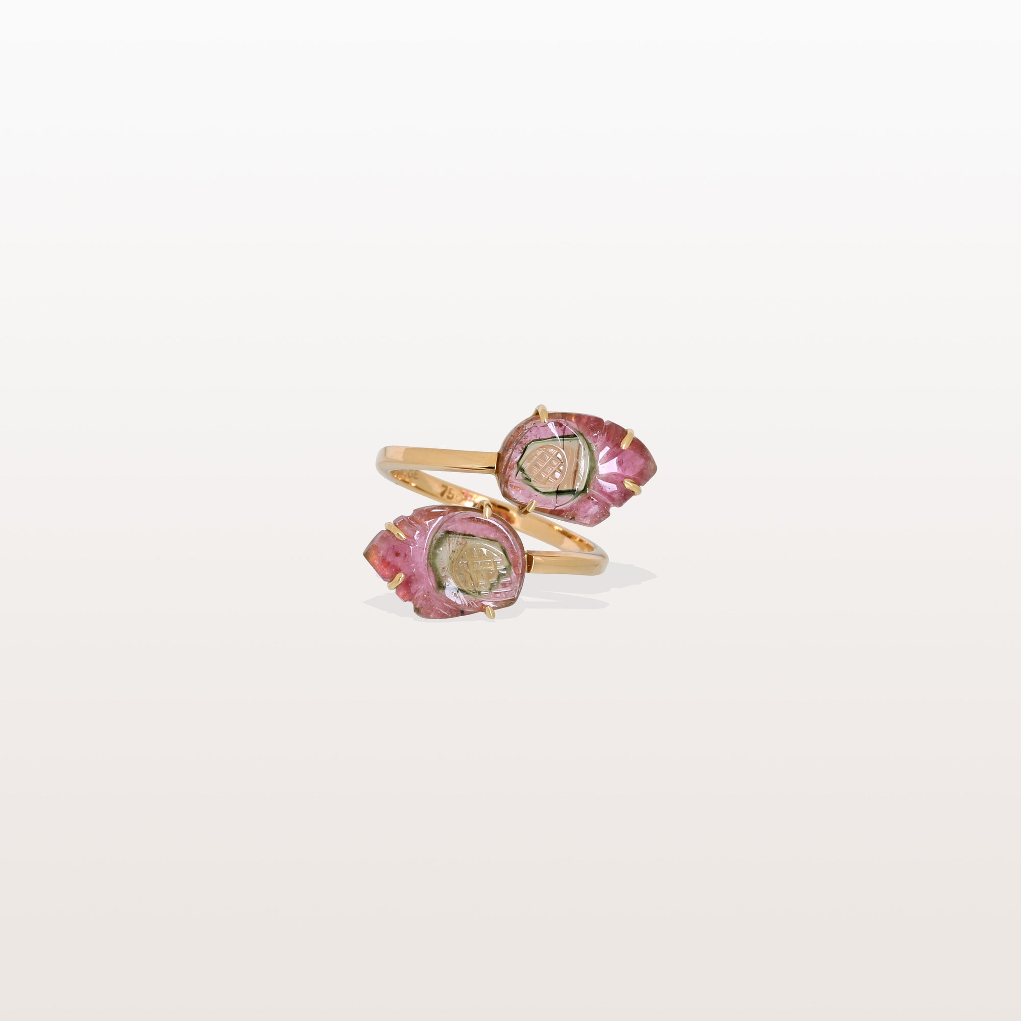 Watermelon Tourmaline 18K Gold Ring
