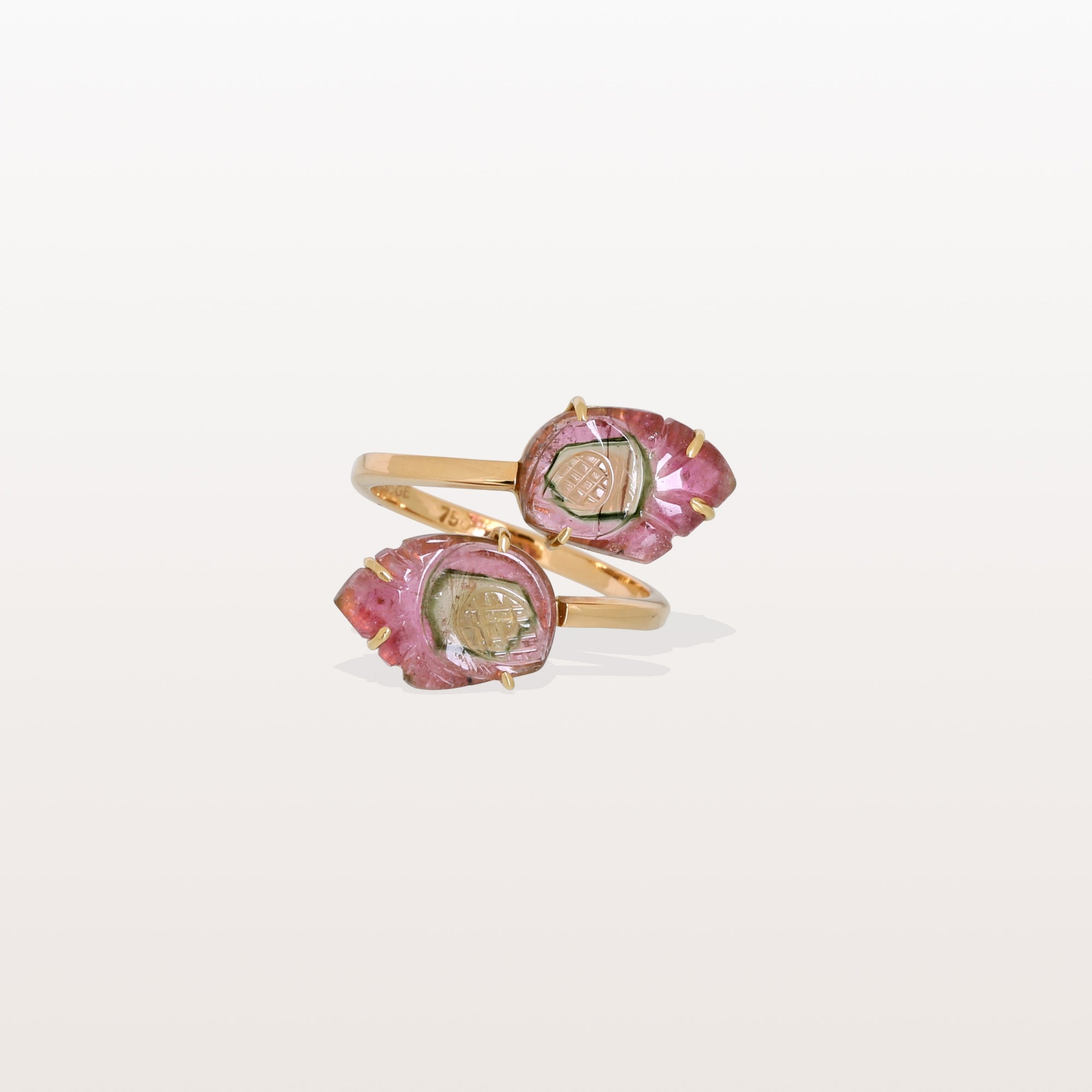 Watermelon Tourmaline 18K Gold Ring