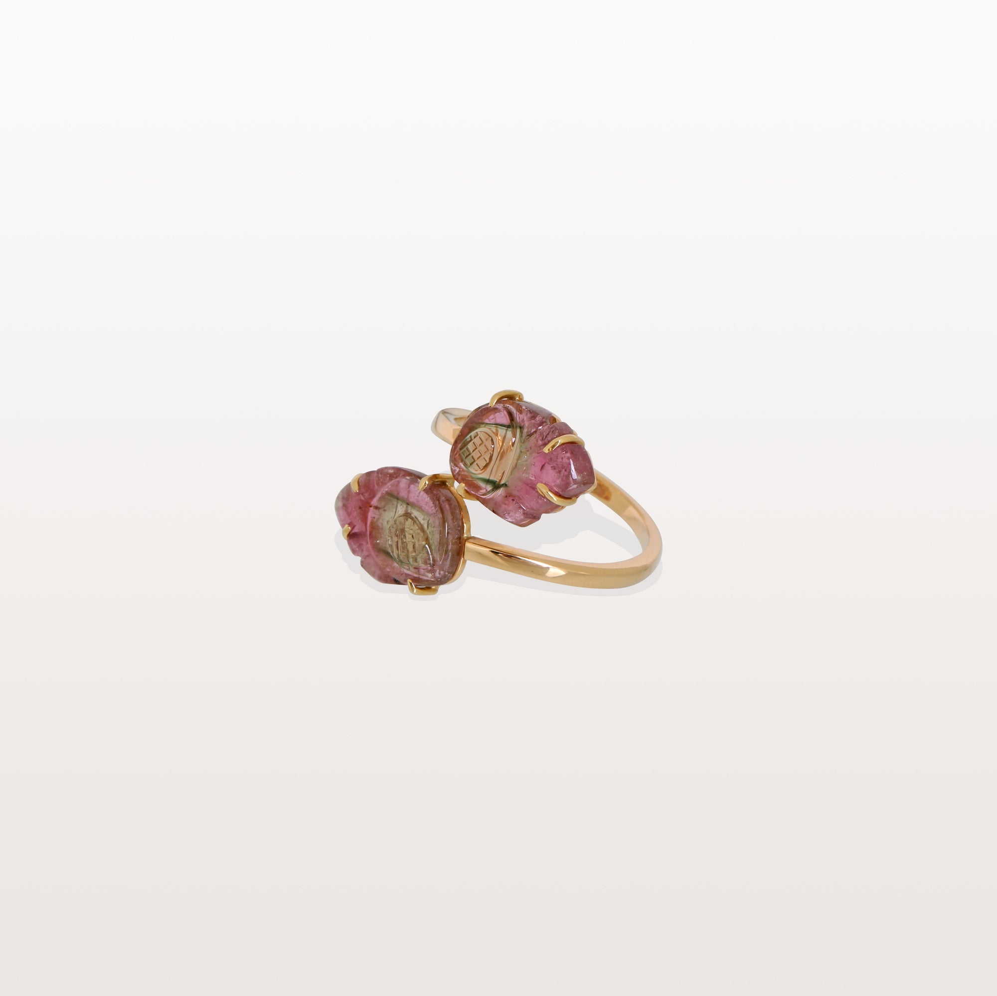 Watermelon Tourmaline 18K Gold Ring