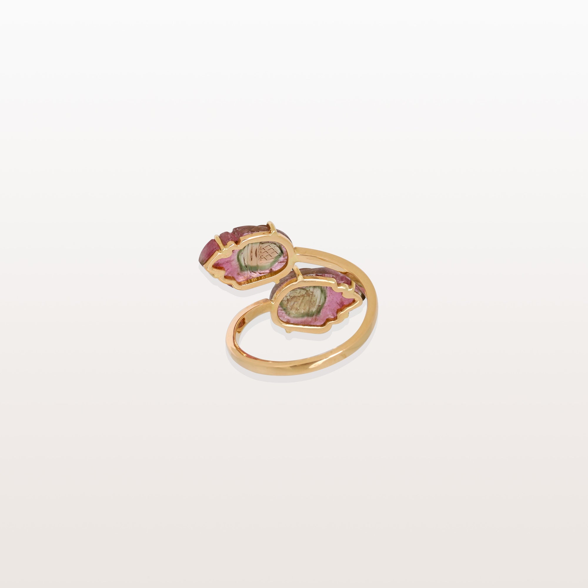Watermelon Tourmaline 18K Gold Ring