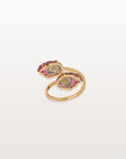 Watermelon Tourmaline 18K Gold Ring
