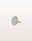 Aquamarine Oval 18K Gold Ring