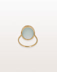 Aquamarine Oval 18K Gold Ring