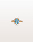 Blue Topaz and Diamond 18K Gold Ring