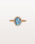 Blue Topaz and Diamond 18K Gold Ring