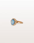 Blue Topaz and Diamond 18K Gold Ring