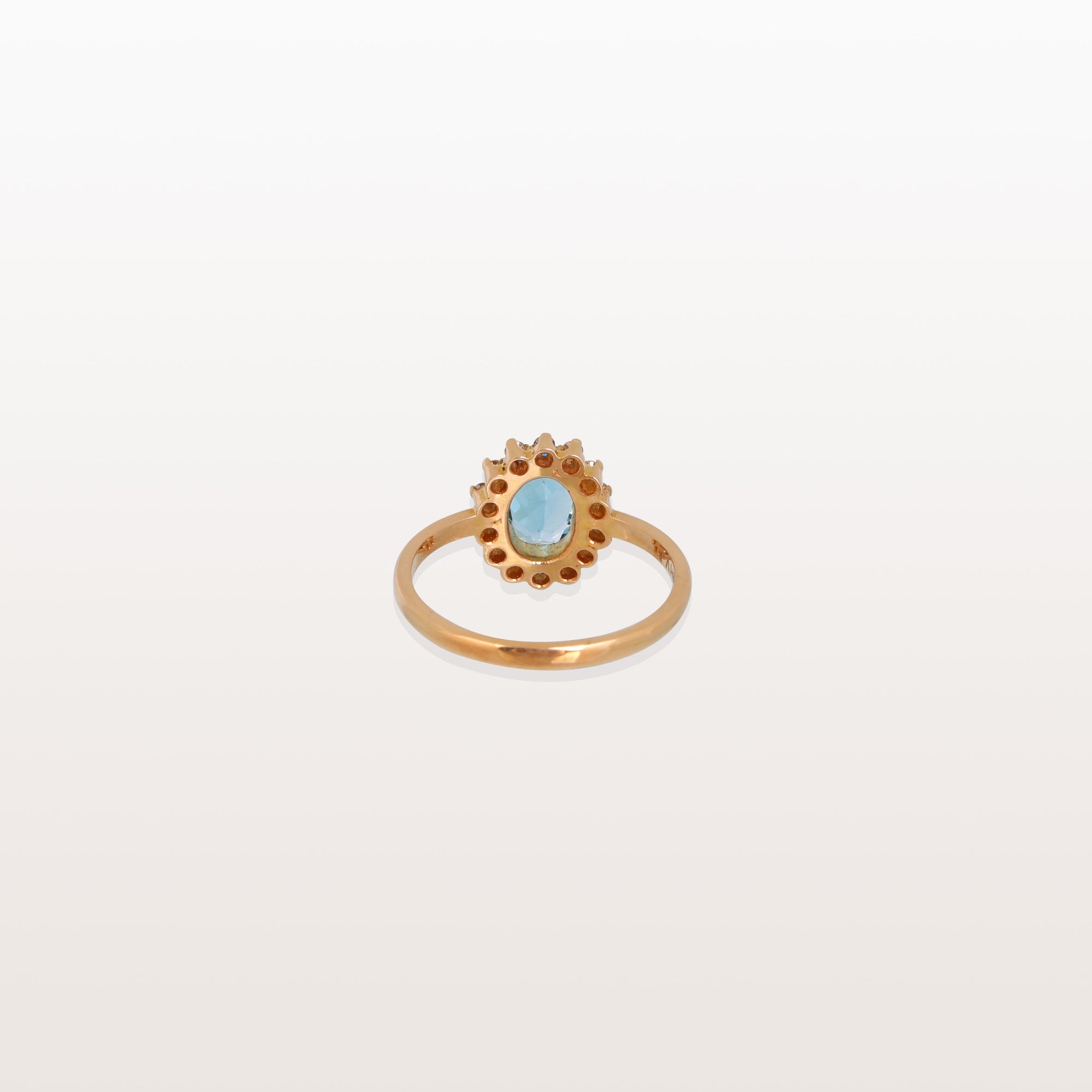 Blue Topaz and Diamond 18K Gold Ring