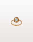 Blue Topaz and Diamond 18K Gold Ring