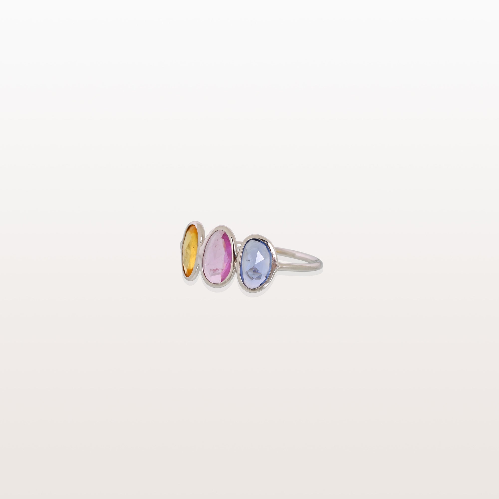 Multi Sapphire 18K White Gold Ring