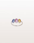 Multi Sapphire 18K White Gold Ring