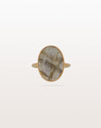 Labradorite Oval 18K Gold Ring