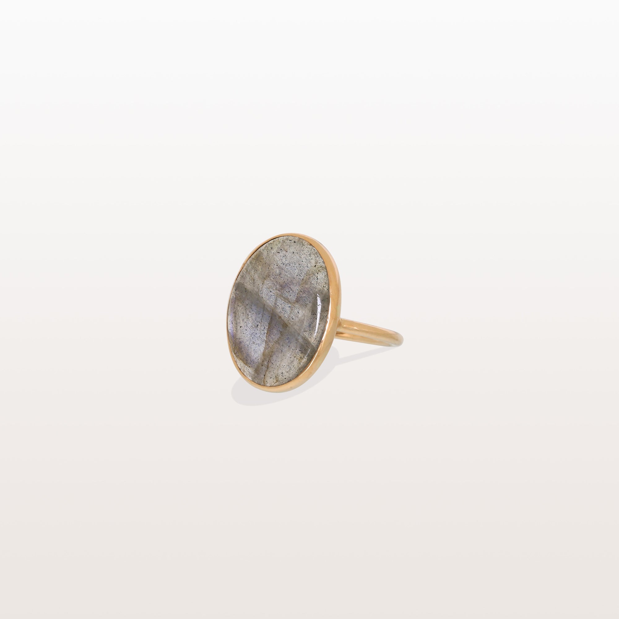 Labradorite Oval 18K Gold Ring