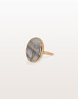 Labradorite Oval 18K Gold Ring